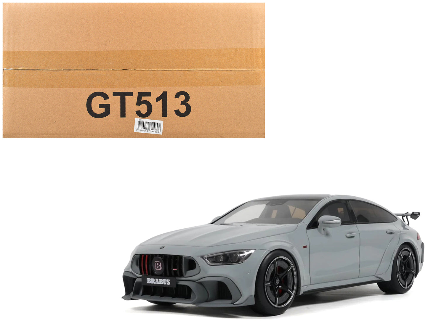2024 Brabus Rocket 1000 Nardo Gray with Black Top 1/18 Model Car
