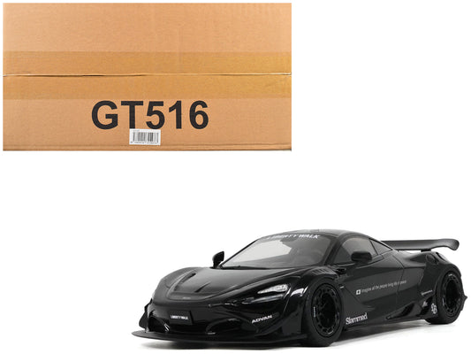 2023 McLaren 720S "LB-Works - Liberty Walk" Black 1/18 Model Car