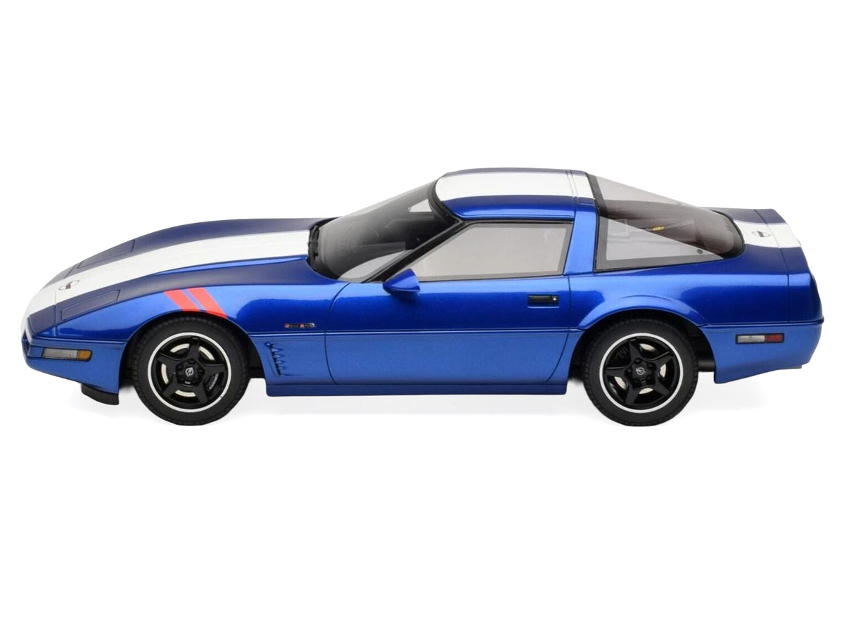 1996 Chevrolet Corvette C4 Grand Sport Blue Metallic with White Stripe 1/18 Model Car