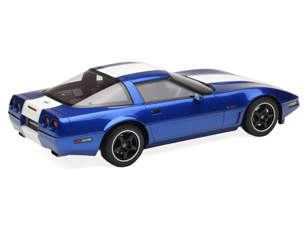 1996 Chevrolet Corvette C4 Grand Sport Blue Metallic with White Stripe 1/18 Model Car