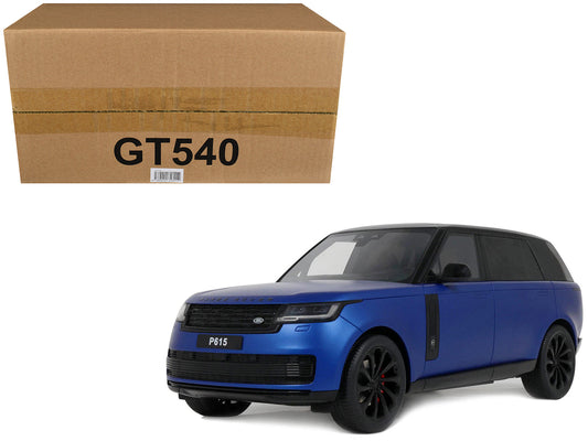 2024 Range Rover P615 SV Blue Metallic with Black Top 1/18 Model Car