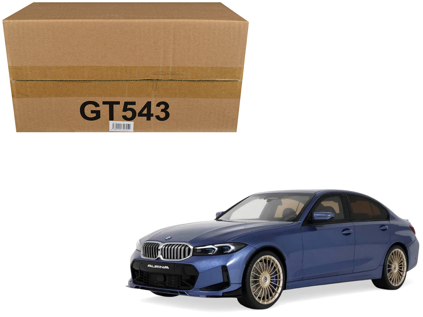 2024 BMW Alpina B3 GT Saloon Blue Metallic 1/18 Model Car