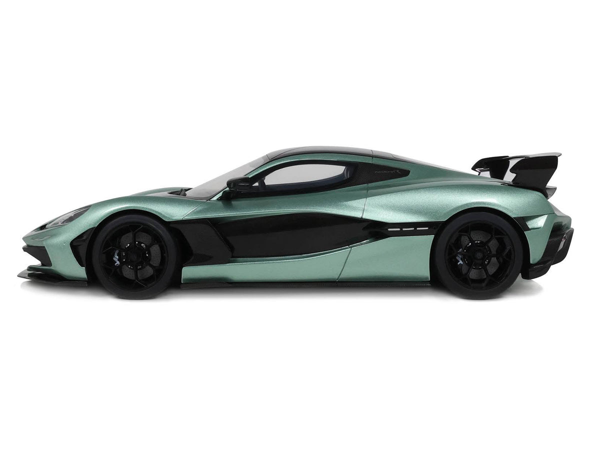 2024 Rimac Nevera R Green Metallic with Black Top 1/18 Model Car