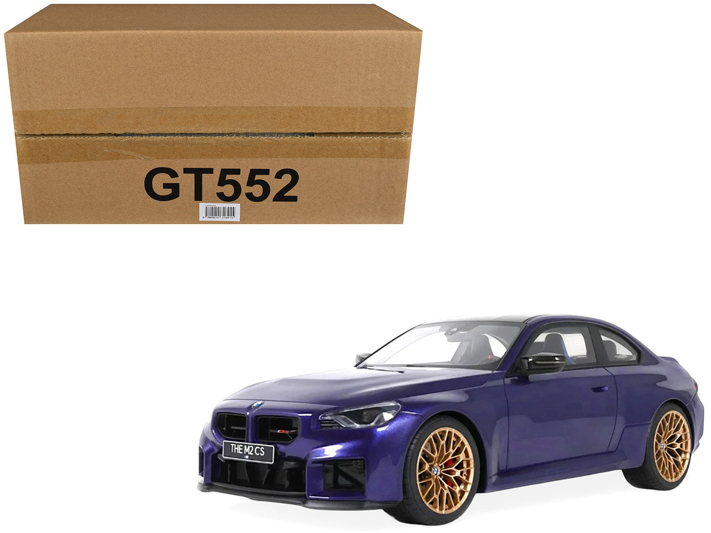 2025 BMW M2 CS Blue Metallic with Black Top 1/18 Model Car