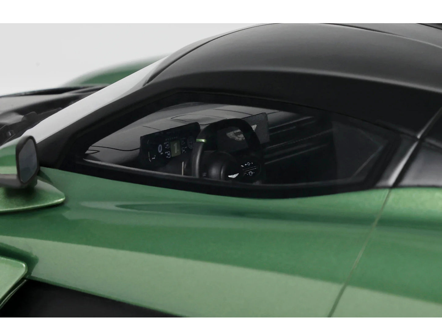 2025 Aston Martin Valhalla Green Metallic with Black Top 1/18 Model Car