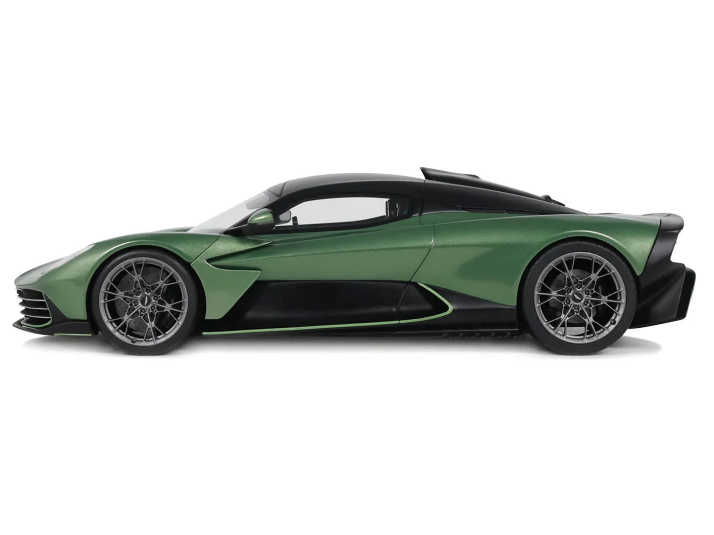 2025 Aston Martin Valhalla Green Metallic with Black Top 1/18 Model Car