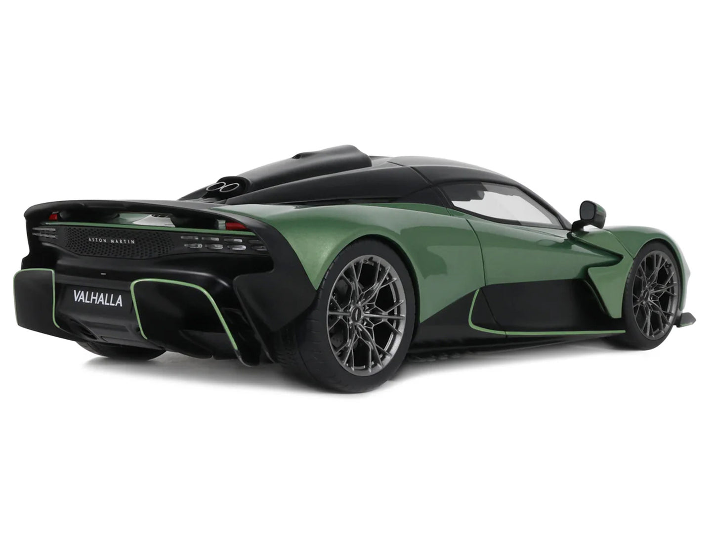 2025 Aston Martin Valhalla Green Metallic with Black Top 1/18 Model Car