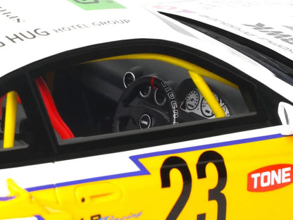 2021 Nissan Silvia (S15) LB-Super Silhouette RHD (Right Hand Drive) #23 White with Yellow Stripes 1/18 Model Car