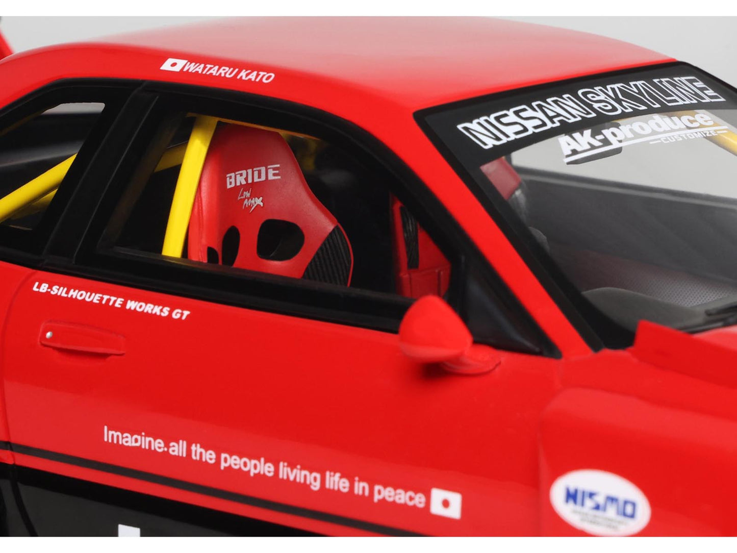 2020 Nissan Skyline GT-R (R34) LB-Super Silhouette RHD (Right Hand Drive) #5 Red and Black 1/18 Model Car