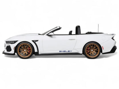 2025 Shelby Mustang Supersnake Convertible White with Blue Stripes 1/18 Model Car