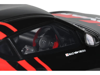 2020 Toyota Supra GR RHD (Right Hand Drive) "Advan" Black and Red 1/18 Model Car