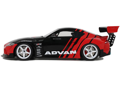 2020 Toyota Supra GR RHD (Right Hand Drive) "Advan" Black and Red 1/18 Model Car