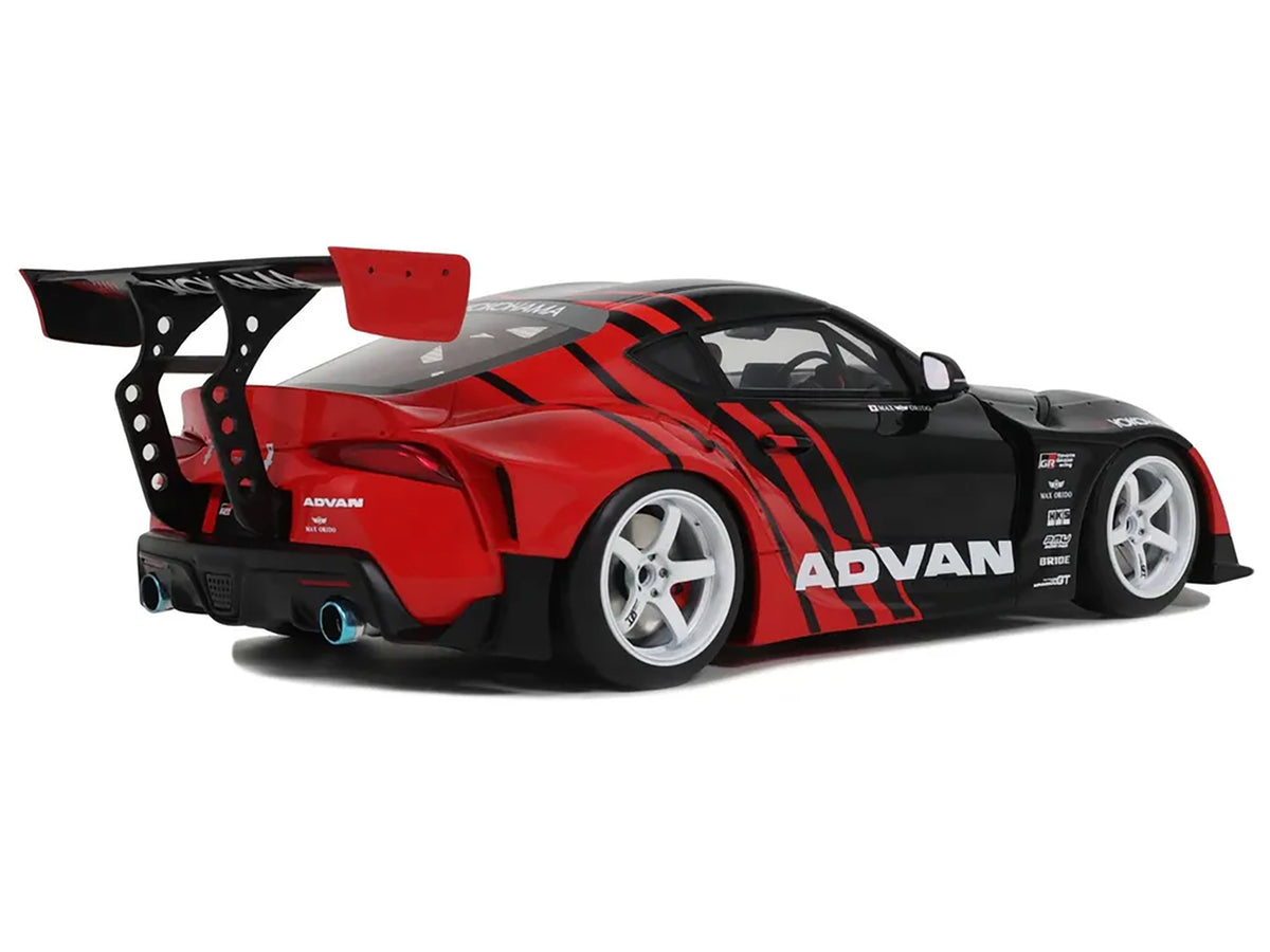 2020 Toyota Supra GR RHD (Right Hand Drive) "Advan" Black and Red 1/18 Model Car