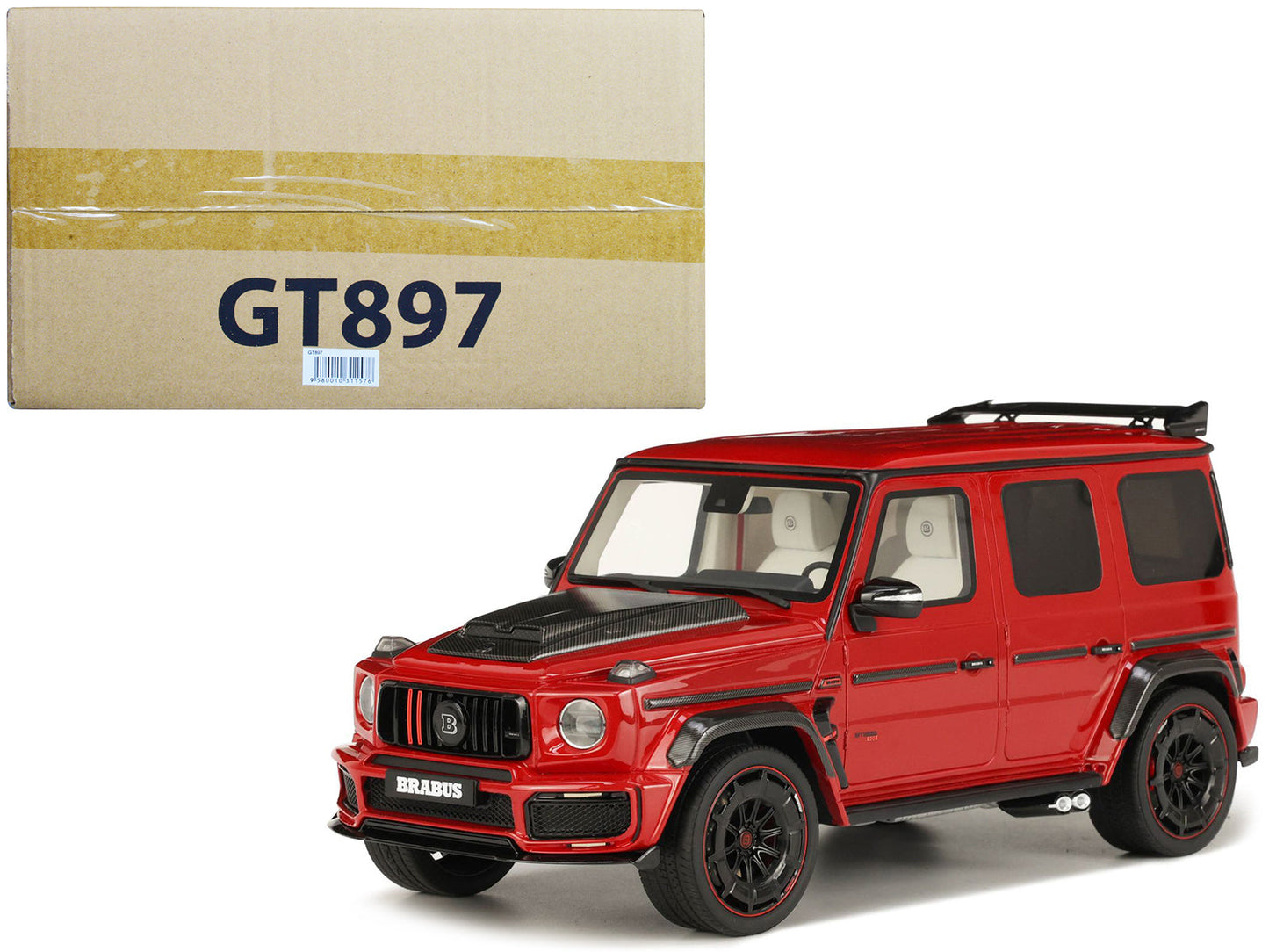 2022 Brabus 900 Rocket Edition Red with Carbon Hood 1/18 Model Car
