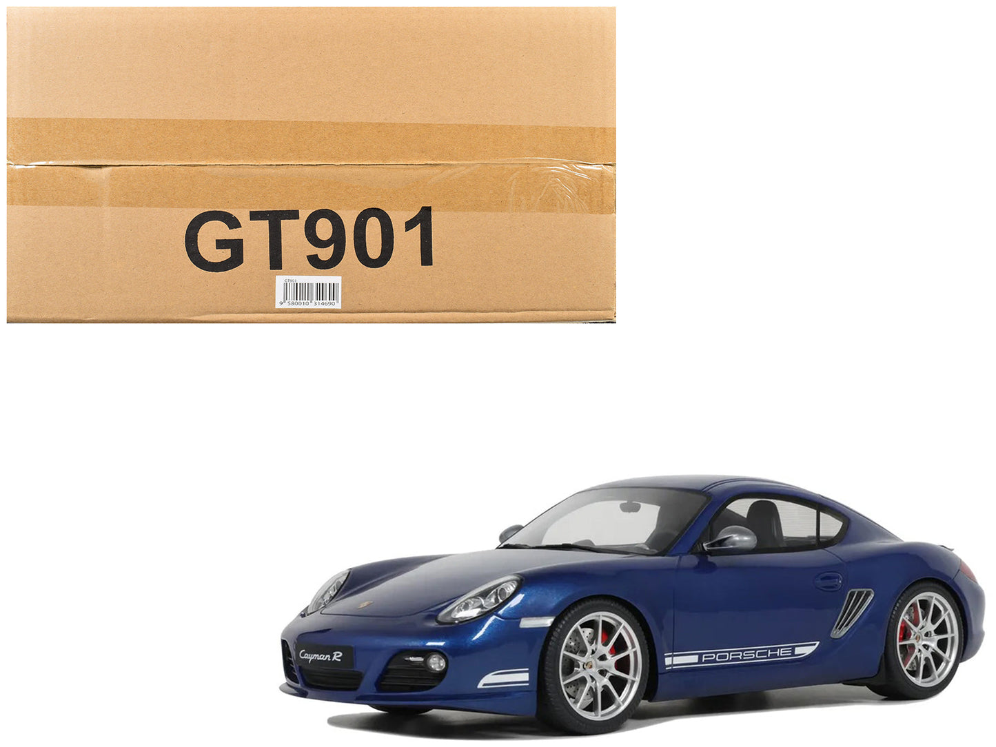 2012 Porsche Cayman R Aqua Blue Metallic 1/18 Model Car