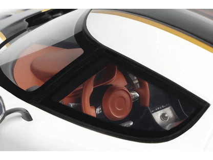 2023 Koenigsegg Regera White with Black Stripes 1/18 Model Car