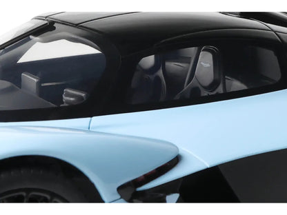 2023 Aston Martin Valkyrie Light Blue with Black Top 1/18 Model Car