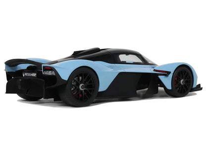 2023 Aston Martin Valkyrie Light Blue with Black Top 1/18 Model Car