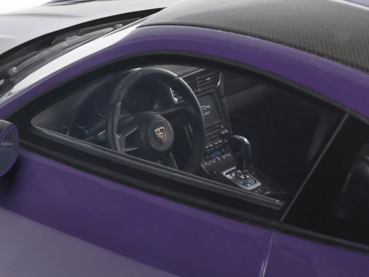 2021 Porsche 911 (991.2) GT2 RS Ultraviolet Metallic with Carbon Stripes 1/18 Model Car