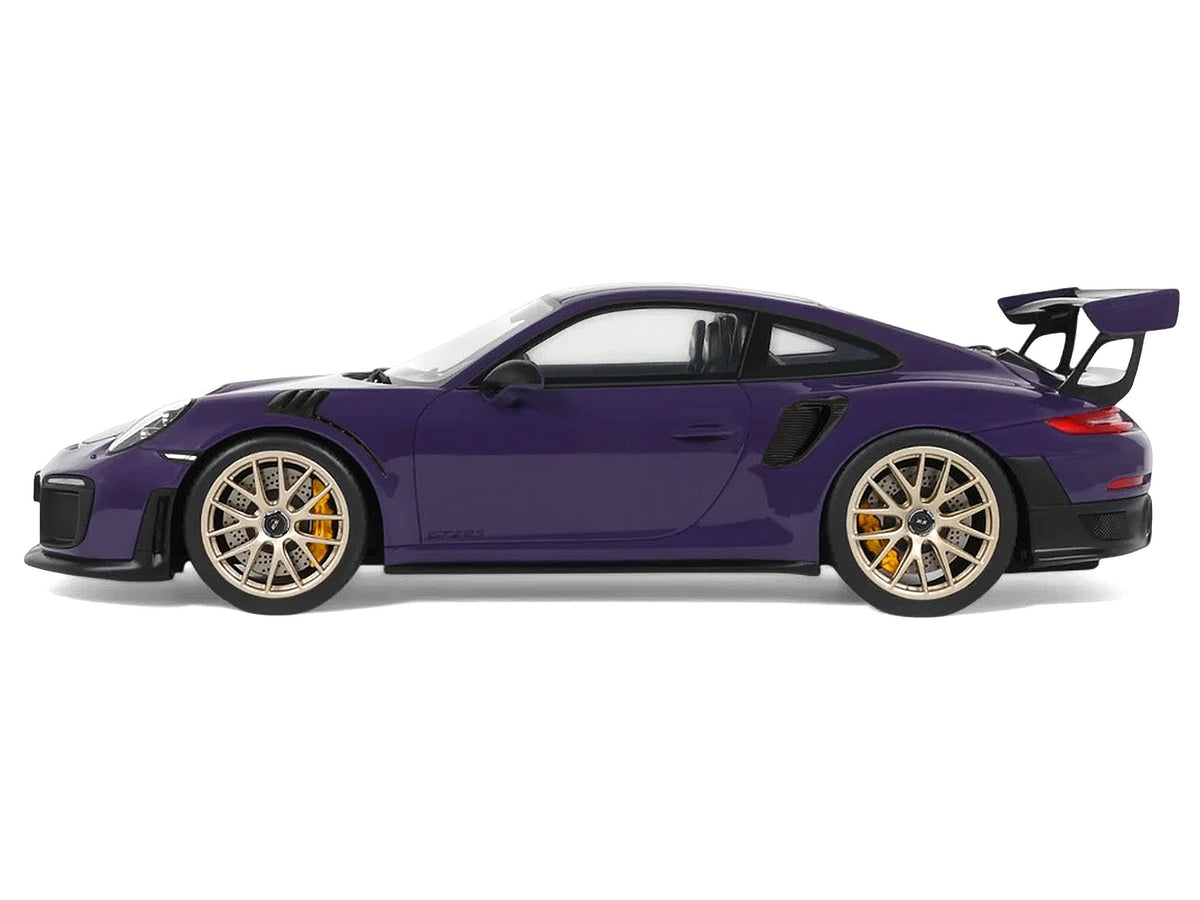 2021 Porsche 911 (991.2) GT2 RS Ultraviolet Metallic with Carbon Stripes 1/18 Model Car