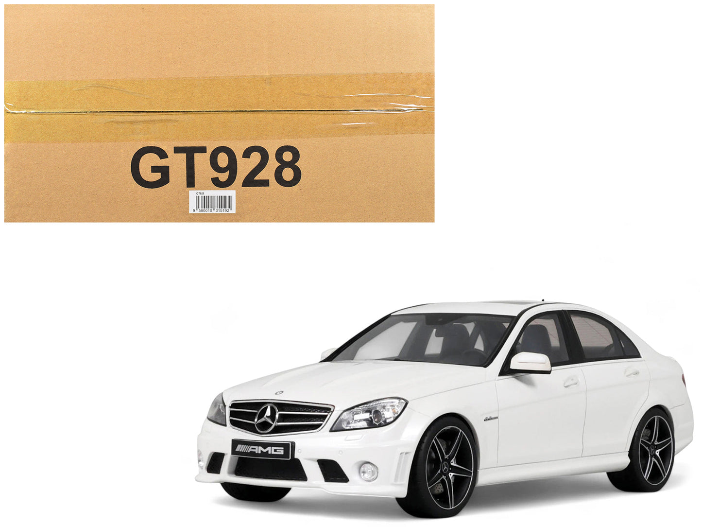 2007 Mercedes-Benz C63 AMG Diamond White 1/18 Model Car