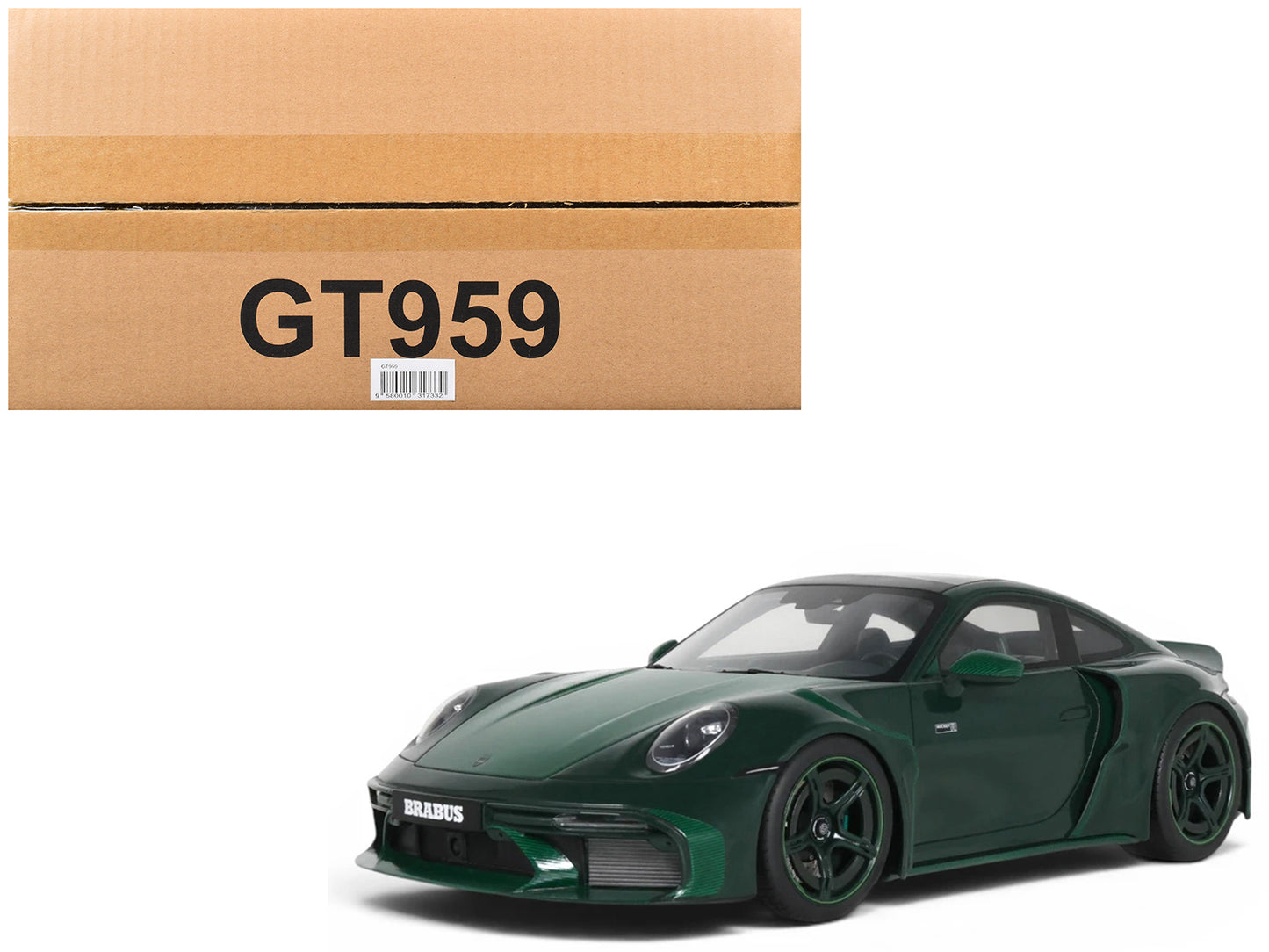 2024 Brabus 900 Rocket-R Green Metallic with Green Carbon Hood 1/18 Model Car