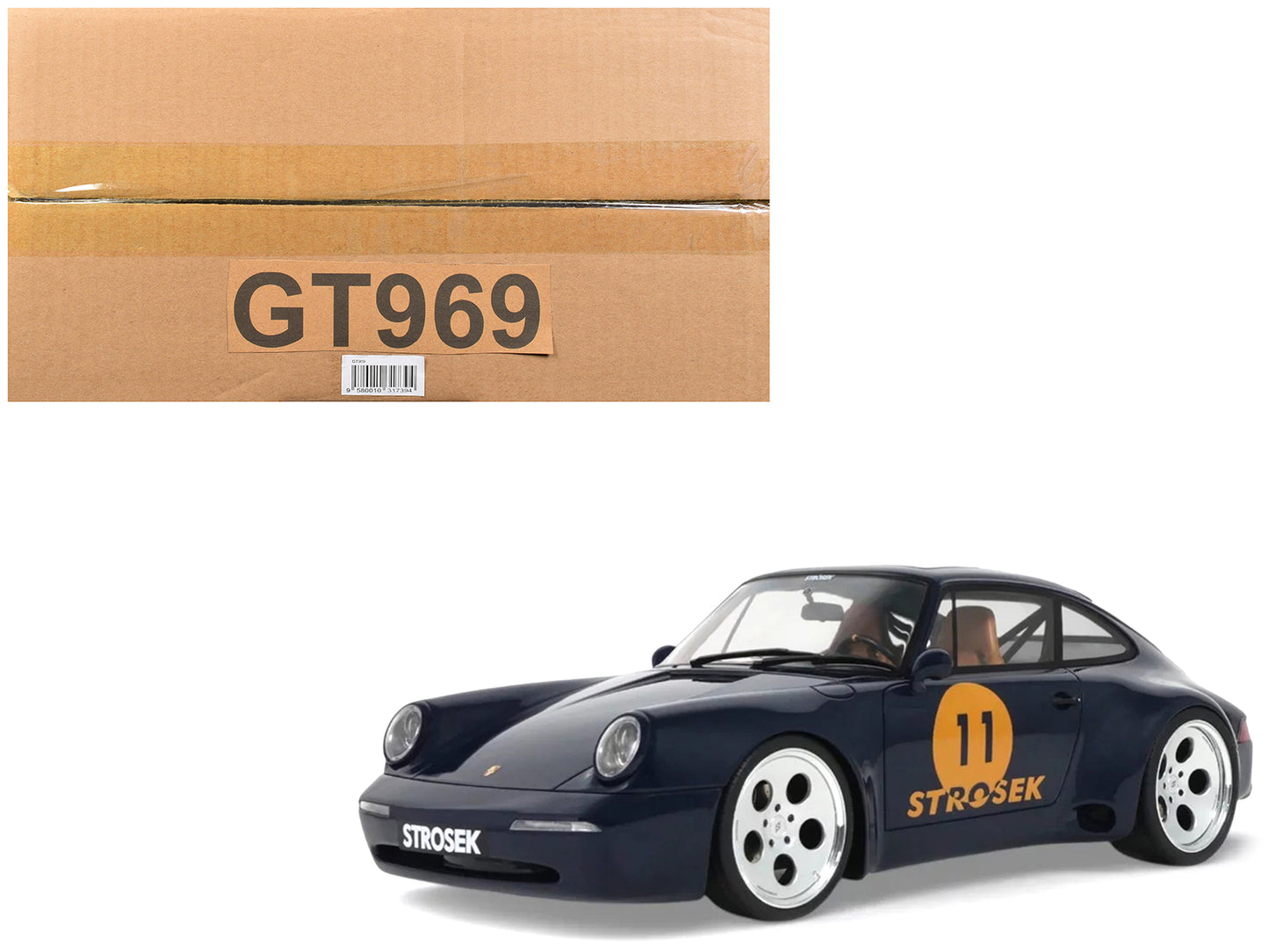 2024 Porsche 911 Strosek Mega 30 #11 Blue 1/18 Model Car