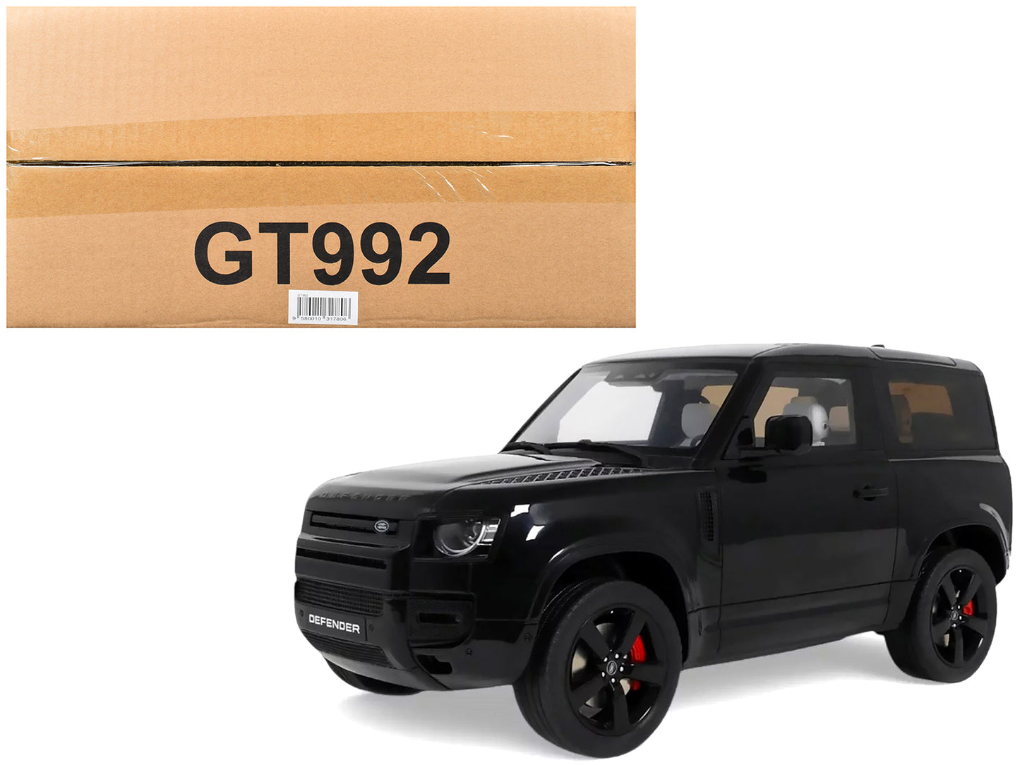 2021 Land Rover Defender 90 P400 X-Dynamic HSE Black Metallic 1/18 Model Car