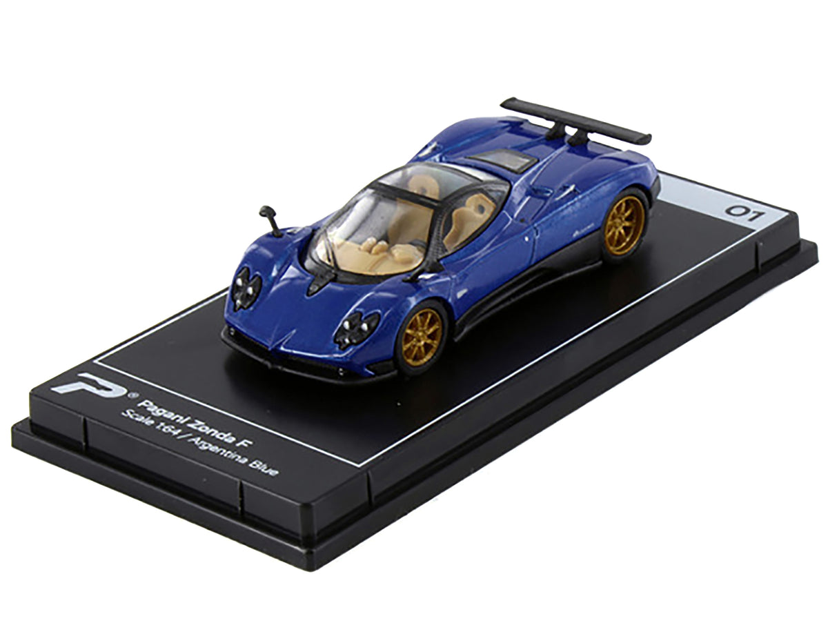 Pagani Zonda F Argentina Blue Metallic "Hypercar League Collection" 1/64 Diecast Model Car