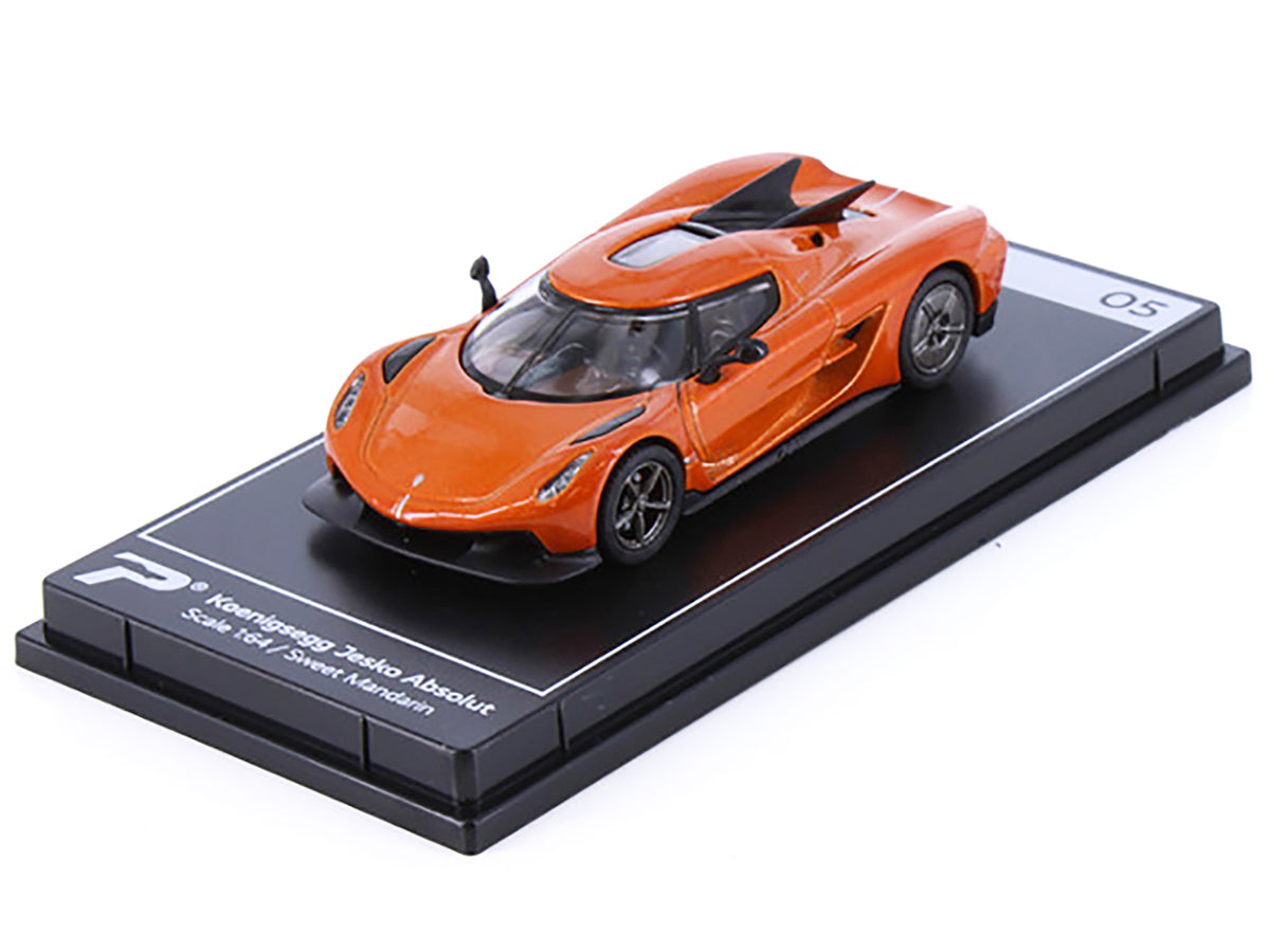 Koenigsegg Jesko Absolut Sweet Mandarin Orange Metallic "Hypercar League Collection" 1/64 Diecast Model Car