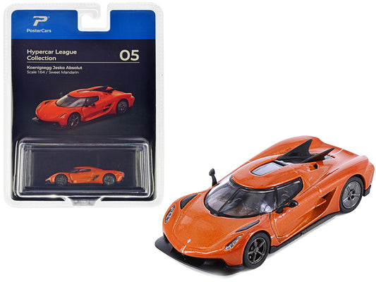 Koenigsegg Jesko Absolut Sweet Mandarin Orange Metallic "Hypercar League Collection" 1/64 Diecast Model Car