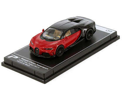 Bugatti Chiron Supersport Italian Red and Nocturne Black "Hypercar League Collection" 1/64 Diecast Model Car