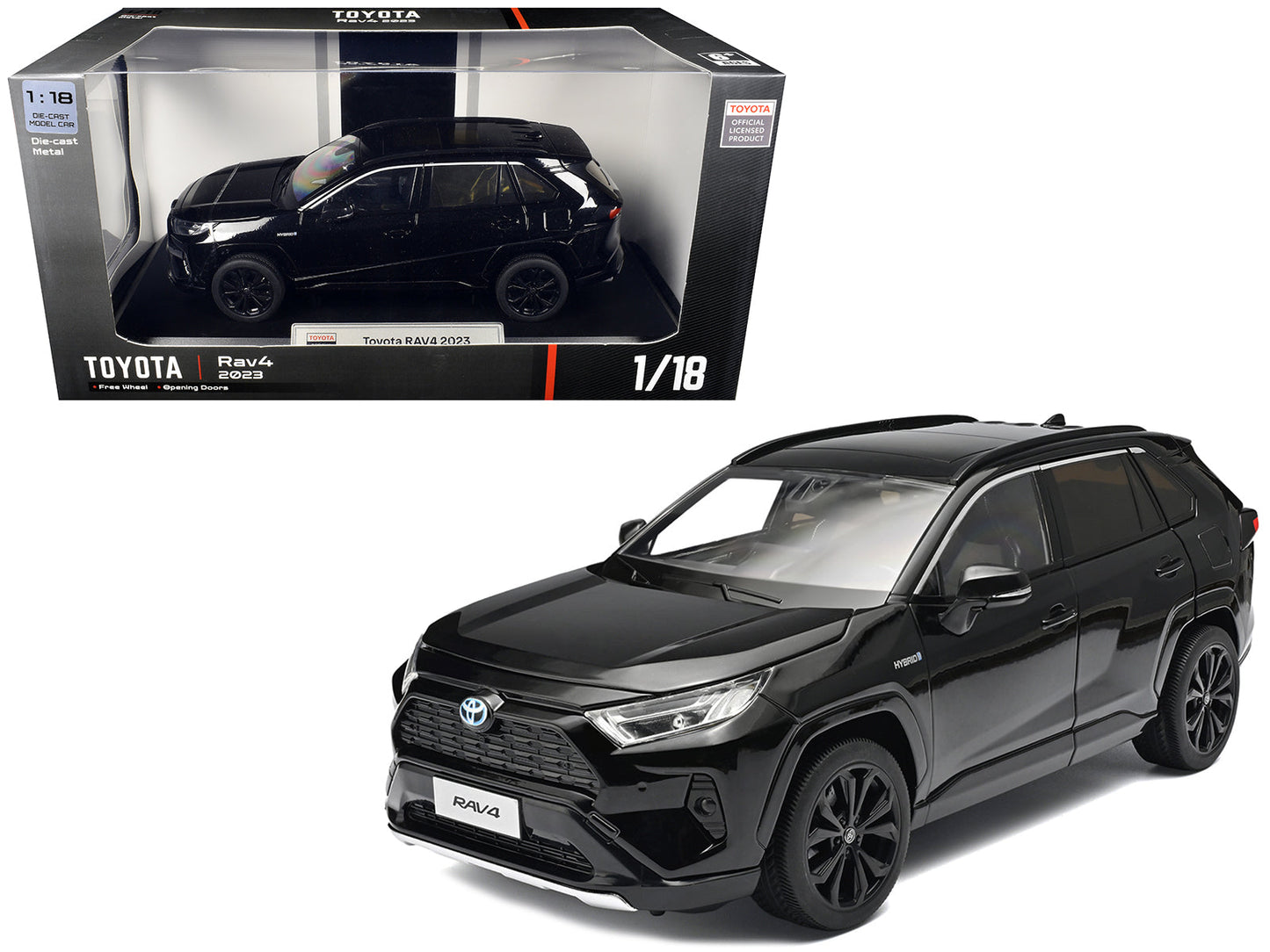 2023 Toyota Rav4 Hybrid Black 1/18 Diecast Model Car