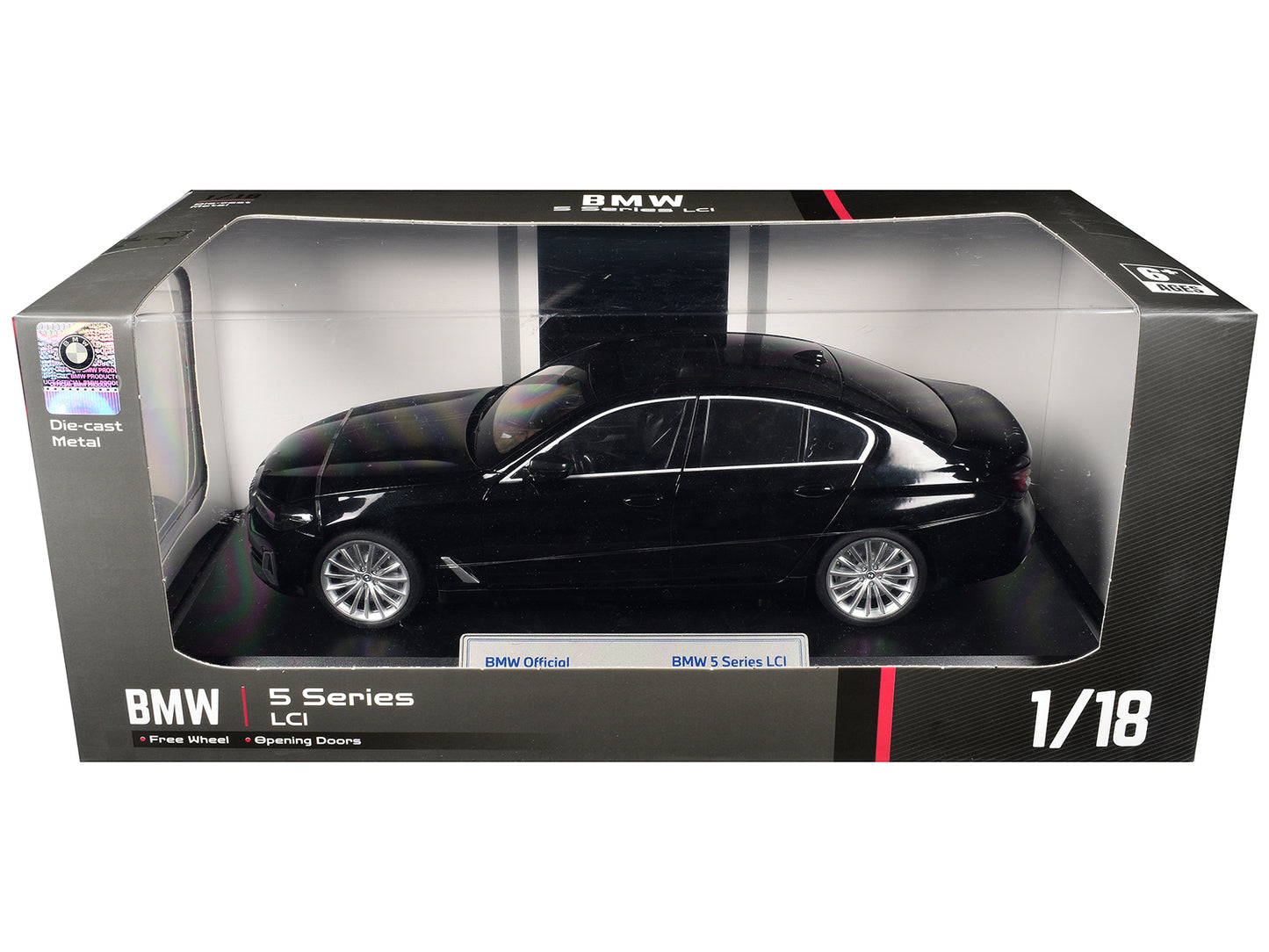 BMW 5 Series LCI Black Metallic with Moonroof 1/18 Diecast Model Car