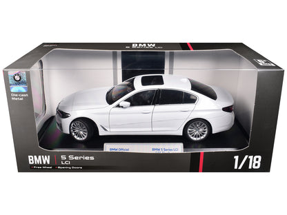 BMW 5 Series LCI White Metallic with Moonroof 1/18 Diecast Model Car