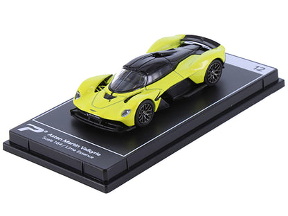 Aston Martin Valkyrie Lime Essence Yellow Metallic with Black Top "Hypercar League Collection" 1/64 Diecast Model Car