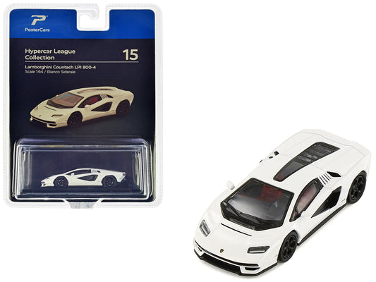 Lamborghini Countach LPI 800-4 Bianco Siderale White "Hypercar League Collection" 1/64 Diecast Model Car