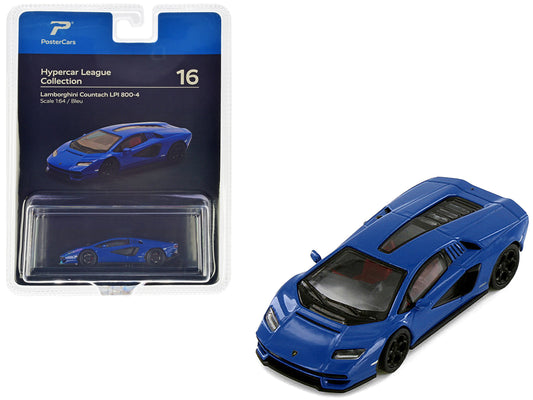 Lamborghini Countach LPI 800-4 Blue "Hypercar League Collection" 1/64 Diecast Model Car