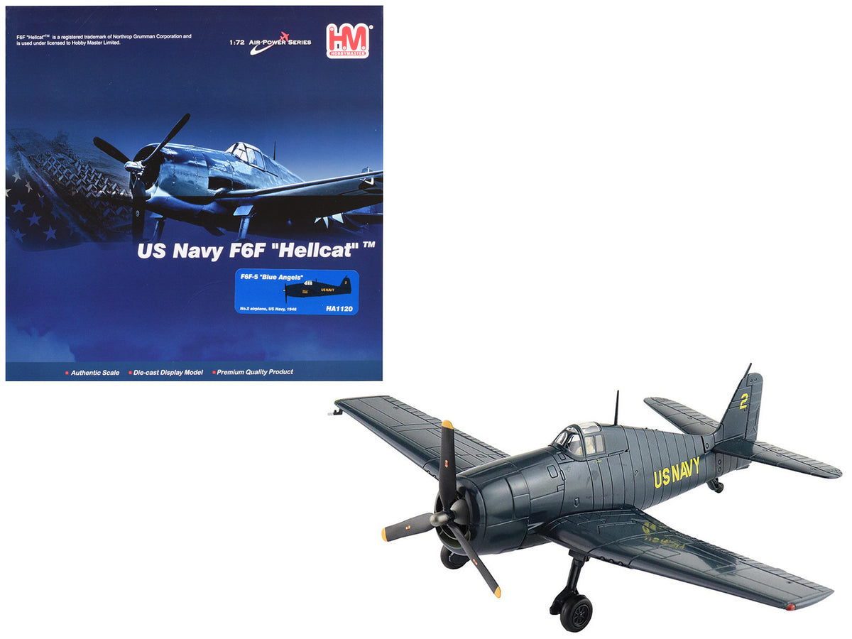 Grumman F6F-5 Hellcat Fighter Aircraft "Blue Angels #2" (1946) United States Navy "Air Power Series" 1/72 Diecast Model