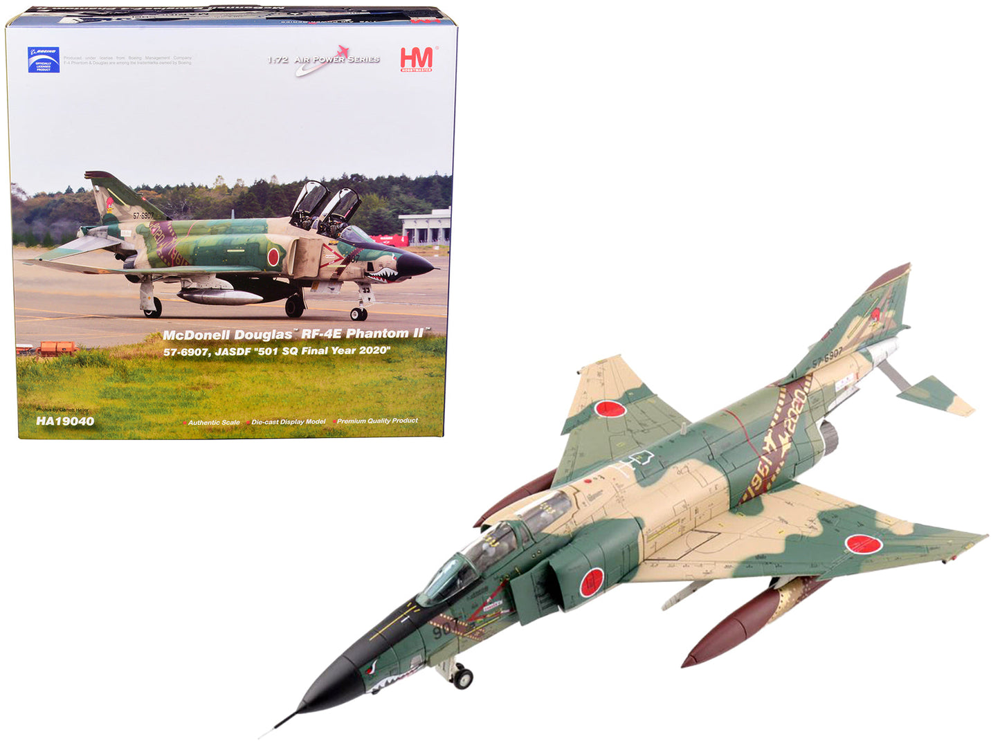 McDonnell Douglas RF-4E Phantom II Fighter Aircraft 57-6907 JASDF "501 SQ Final Year 2020" "Air Power Series" 1/72 Scale Model