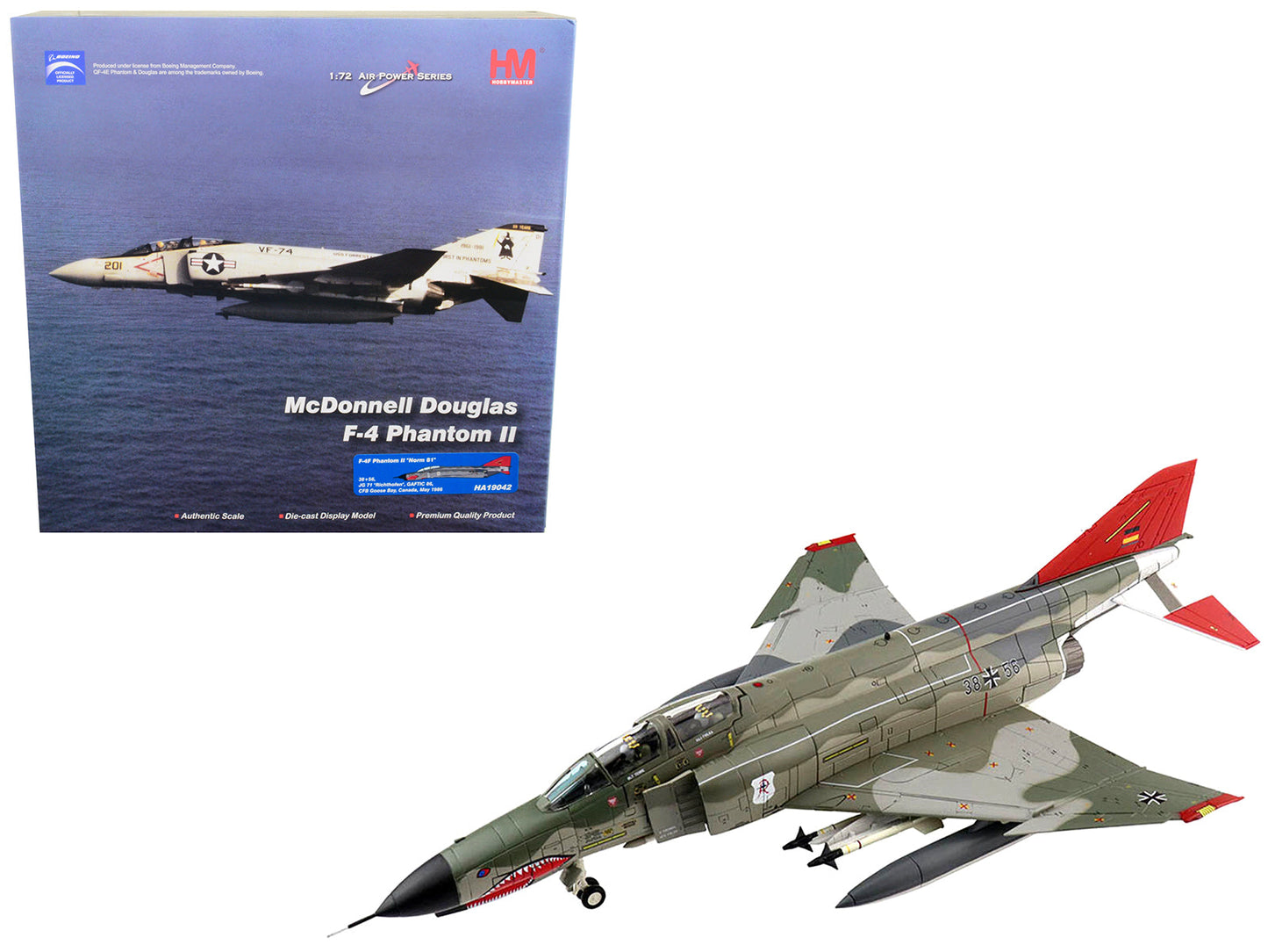 McDonnell Douglas F-4F Phantom II "Norm 81" Fighter Aircraft "JG 71 "Richthofen" GAFTIC 86 CFB Goose Bay Canada" (May 1986) "Air Power Series" 1/72 Diecast Model