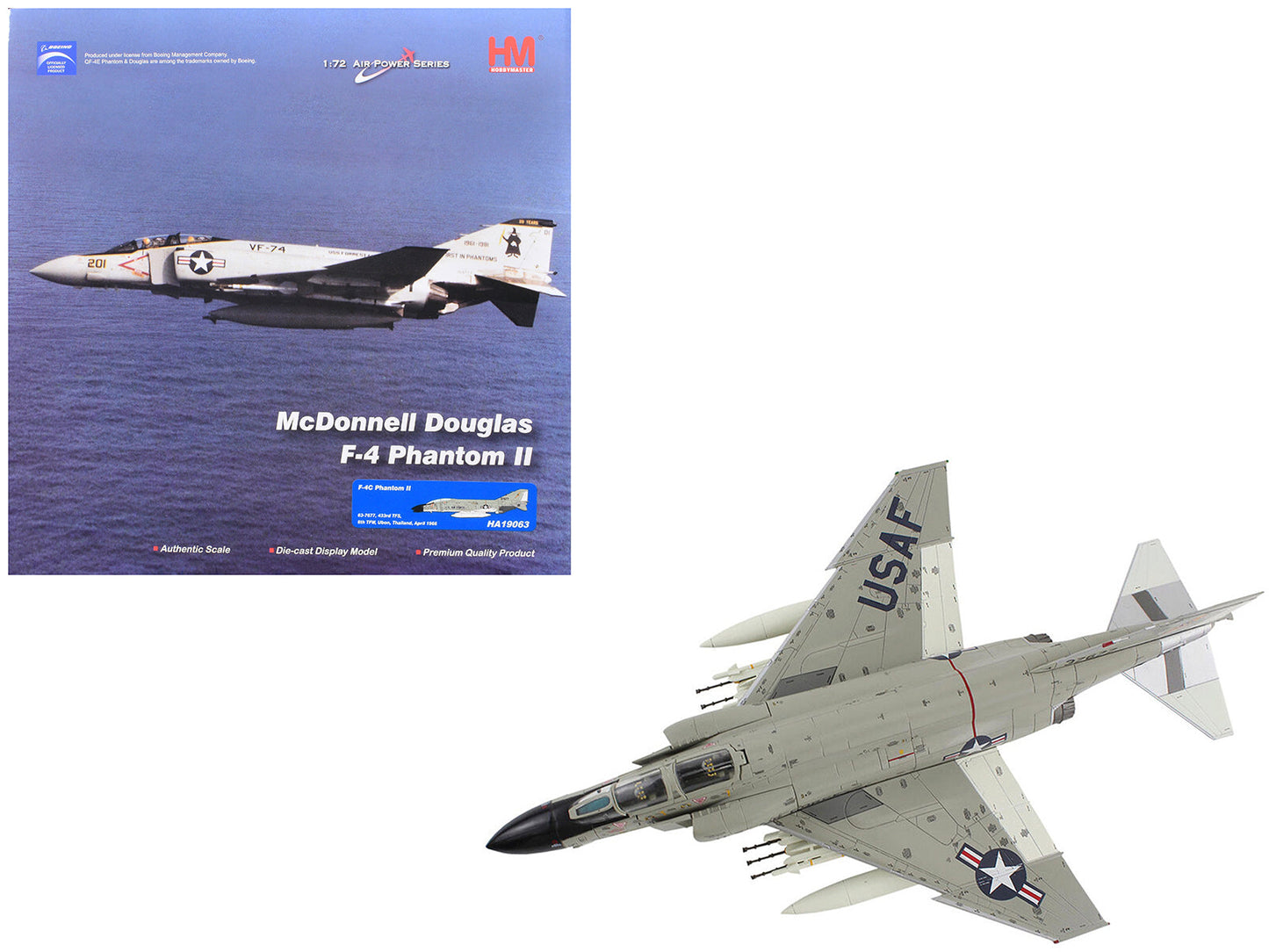 McDonnell Douglas F-4C Phantom II Fighter-Bomber Aircraft "433rd TFS 8th TFW Ubon Thailand" (1966) United States Air Force "Air Power Series" 1/72 Diecast Model