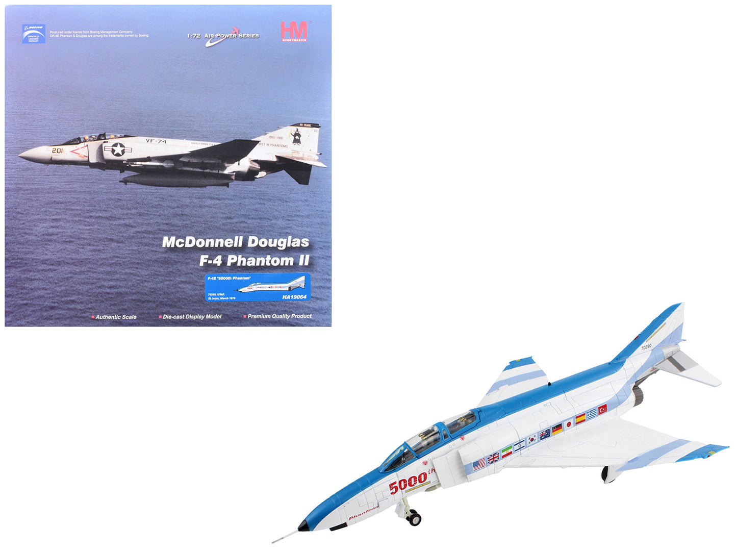 McDonnell Douglas F-4E Phantom II Fighter-Bomber Aircraft "70290 5000th Phantom St Louis" (1978) United States Air Force "Air Power Series" 1/72 Diecast Model