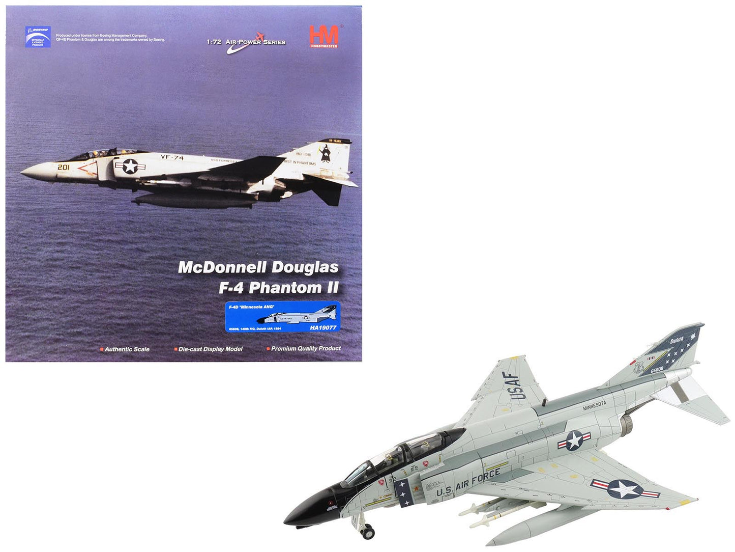 McDonnell Douglas F-4D Phantom II Fighter-Bomber Aircraft "65608 148th Fighter-Interceptor Group Minnesota Air National Guard Duluth International Airport" (1984) United States Air Force "Air Power Series" 1/72 Diecast Model