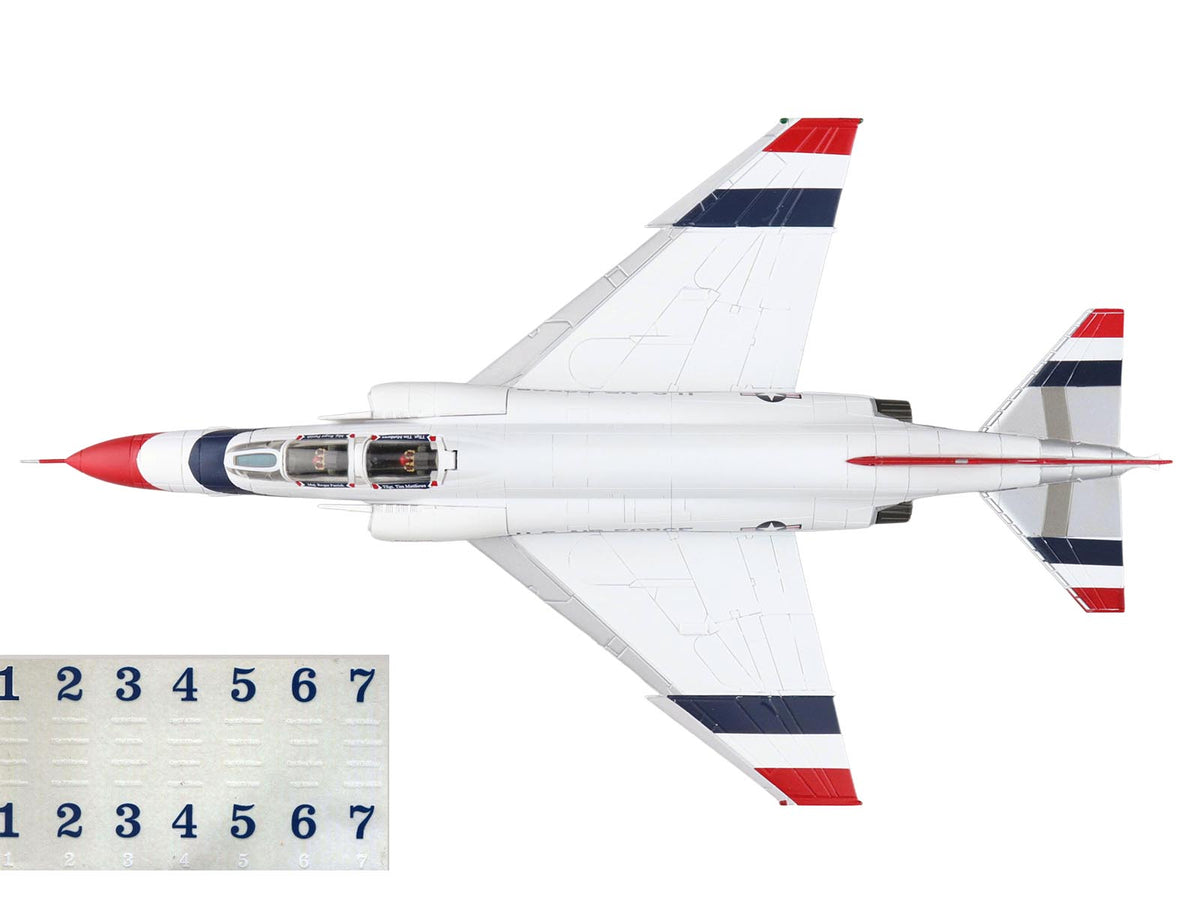 McDonnell Douglas F-4E Phantom II Fighter-Bomber Aircraft "Thunderbirds with Decals for No.1 to 7 planes 1973/74 Season" United States Air Force "Air Power Series" 1/72 Diecast Model