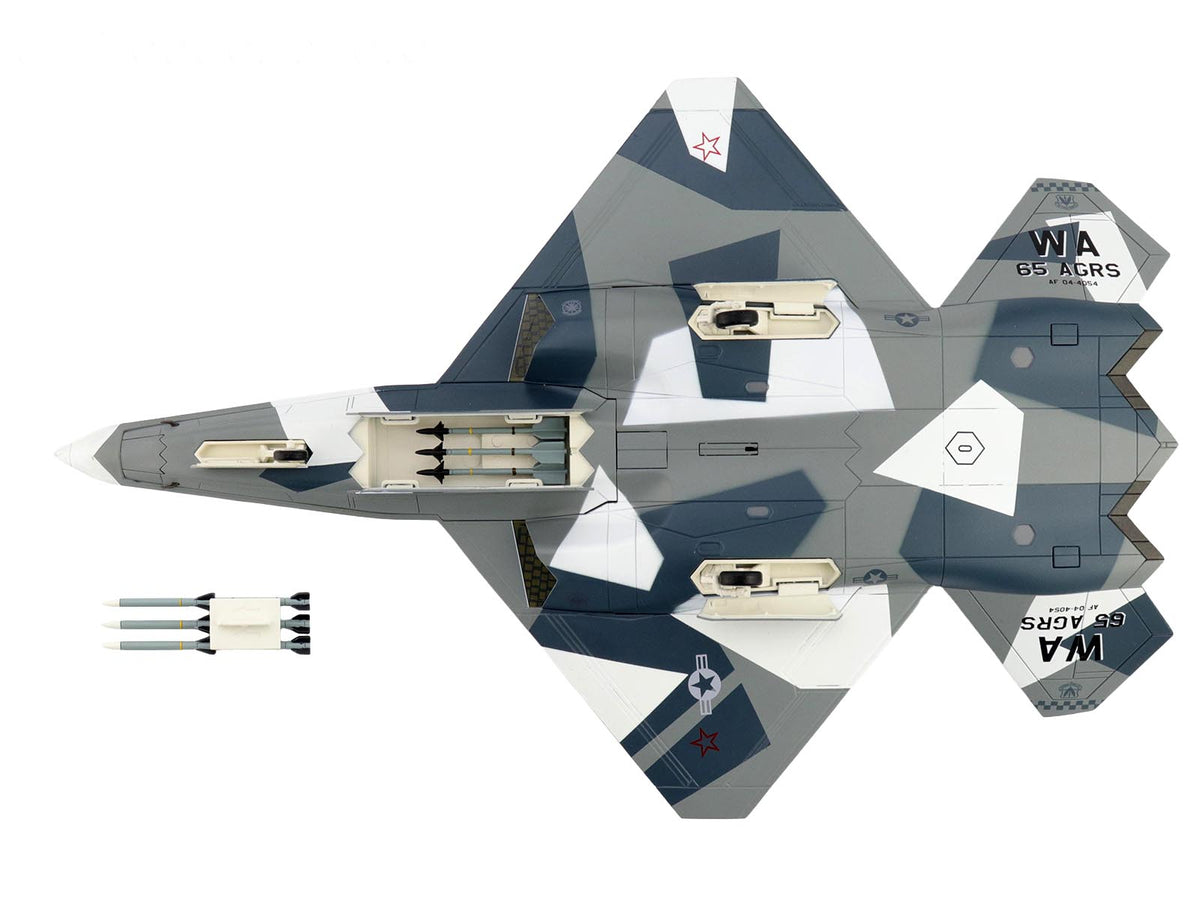 Northrop F-23 Black Widow II Stealth Fighter Aircraft Blue 054 Su-57 Aggressor What If Scheme 65th AGRS Nellis AFB United States Air Force Air Power Series 1/72 Diecast Model