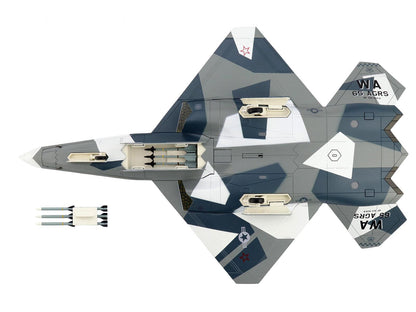 Northrop F-23 Black Widow II Stealth Fighter Aircraft Blue 054 Su-57 Aggressor What If Scheme 65th AGRS Nellis AFB United States Air Force Air Power Series 1/72 Diecast Model