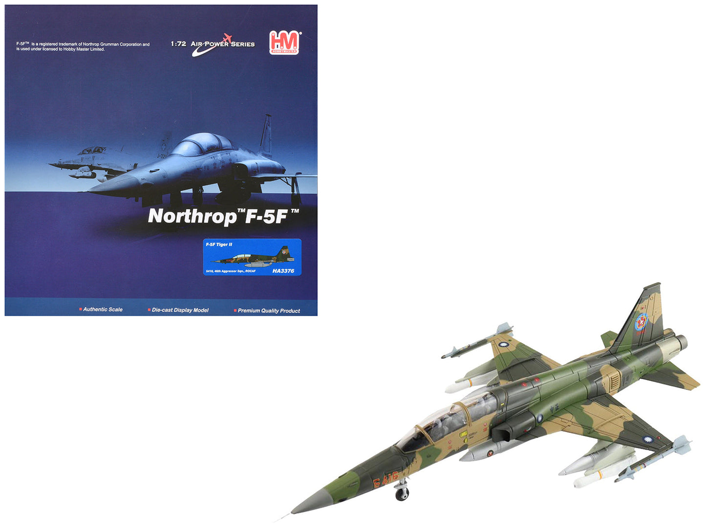 Northrop F-5F Tiger II Aircraft "46th Aggressor Squadron 7th Flight Training Wing" Republic of China Air Force "Air Power Series" 1/72 Diecast Model