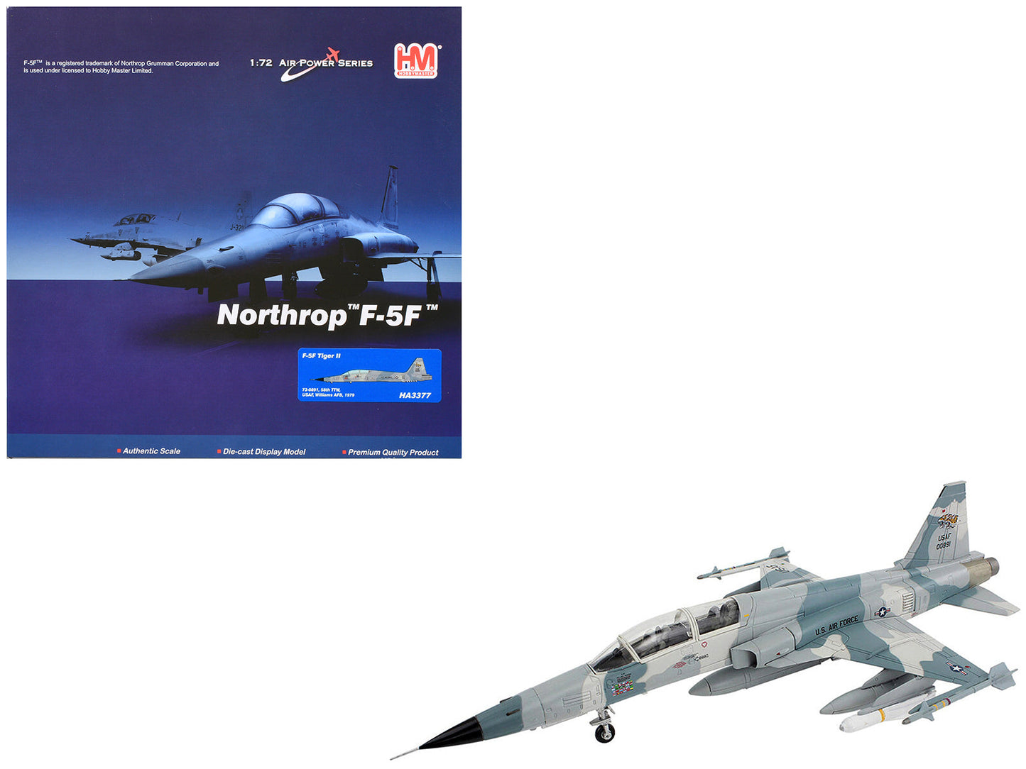 Northrop F-5F Tiger II Aircraft "58th Tactical Training Wing Williams Air Force Base" United States Air Force "Air Power Series" 1/72 Diecast Model