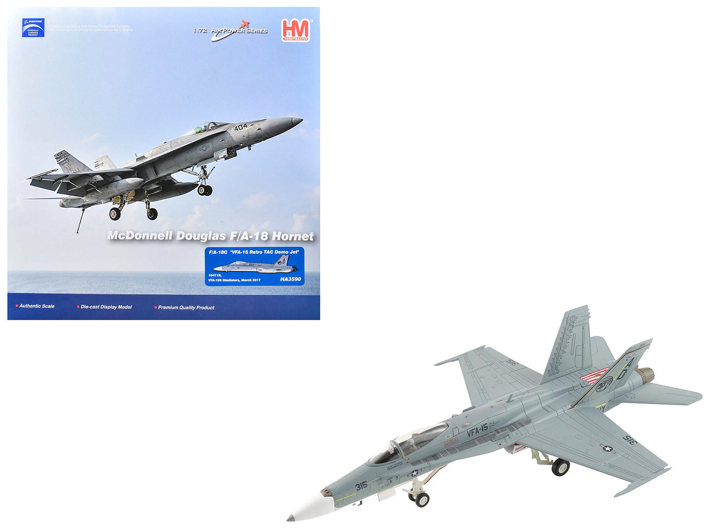 McDonnell Douglas F/A-18C Hornet Aircraft "VFA-15 Retro TAC Demo Jet VFA-106 Gladiators" (2017) United States Navy "Air Power Series" 1/72 Diecast Model